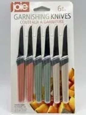 Joie MSC ~Set Of 6 Stainless Steel Flexible Paring/Garnishing Multicolor Knives
